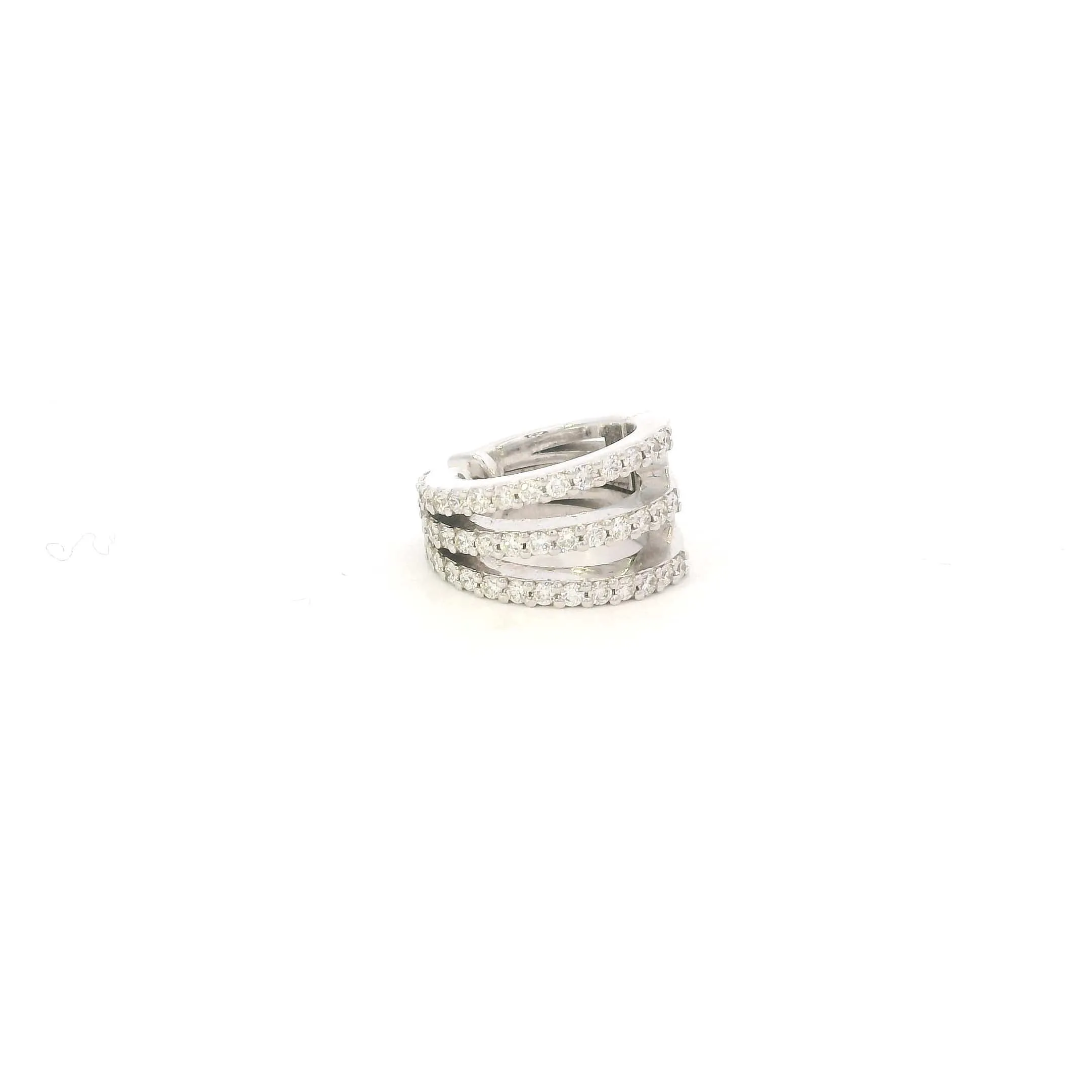 18KT Clip-On, Diamond Cuff Earring