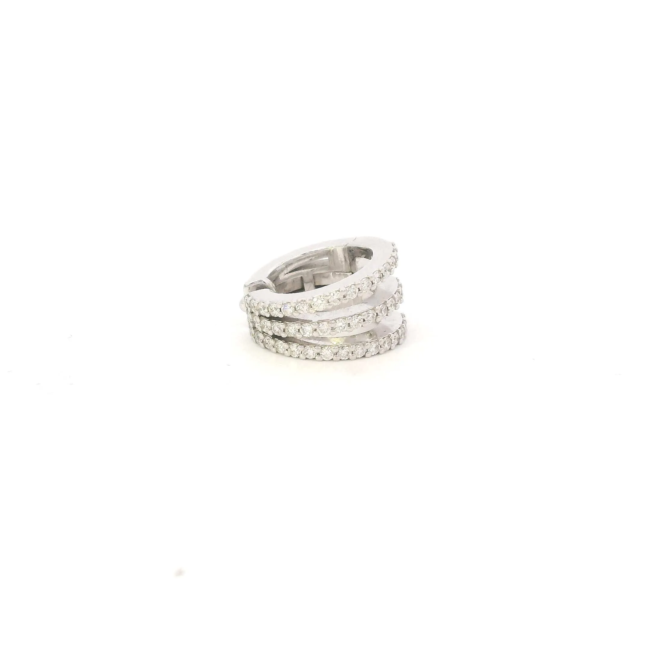 18KT Clip-On, Diamond Cuff Earring