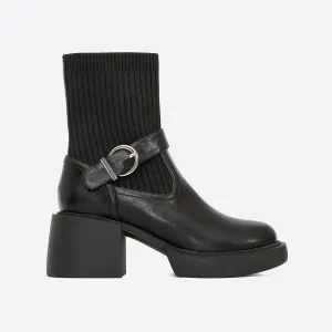 binfenxie-Women Two Tone Strap Ankle Boots