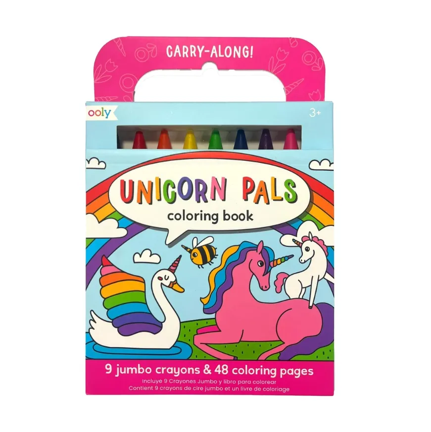 Carry Along Crayons & Coloring Book Kit - Unicorn Pals