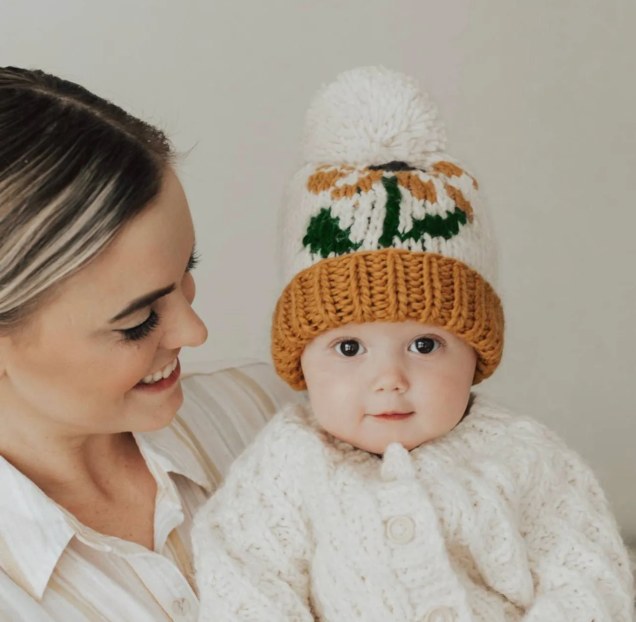 Coneflower Gold Knit Beanie Hat