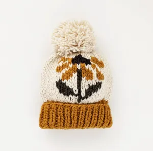 Coneflower Gold Knit Beanie Hat