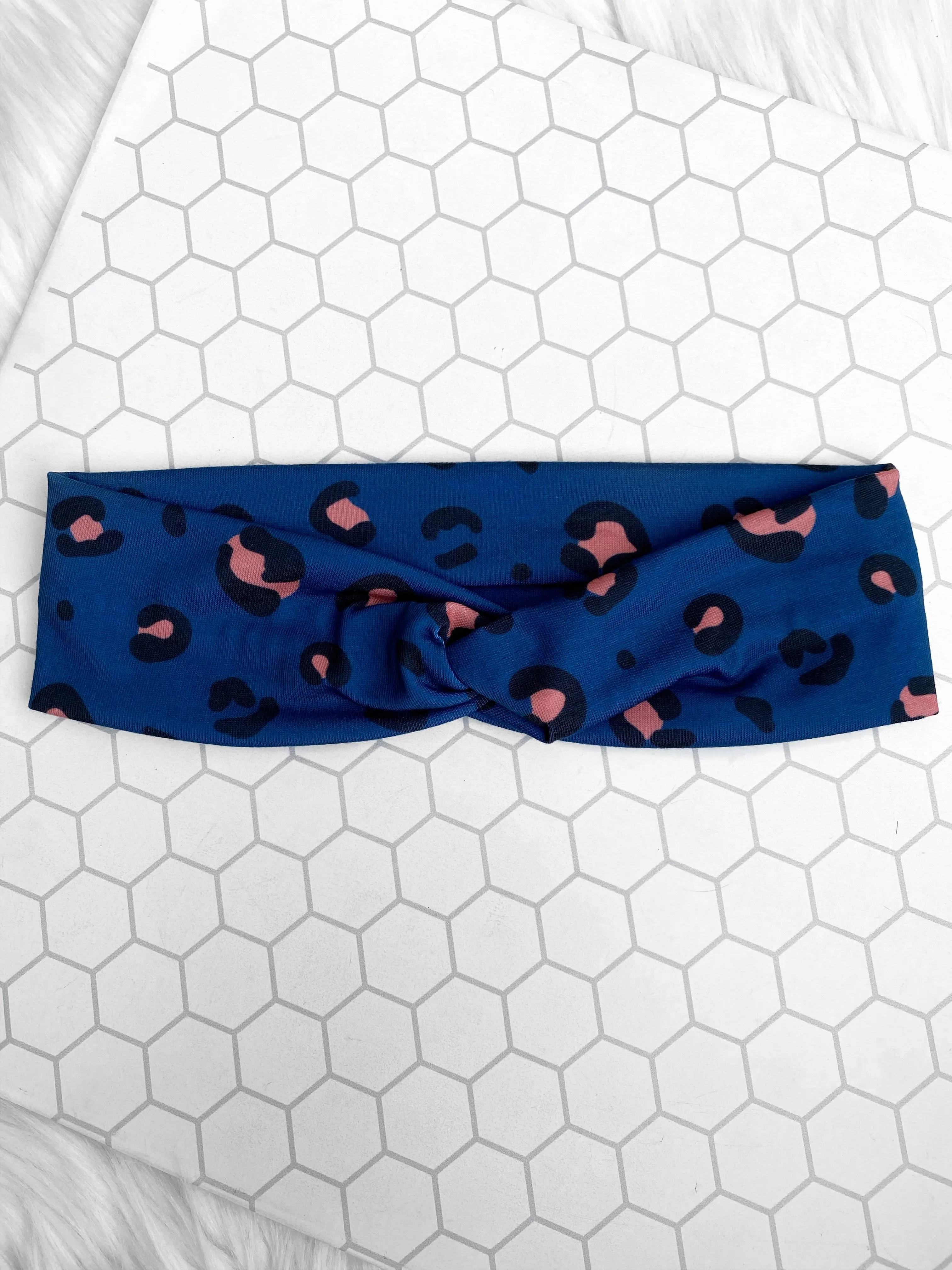 Feeling Blue Cheetah Knotties Headband