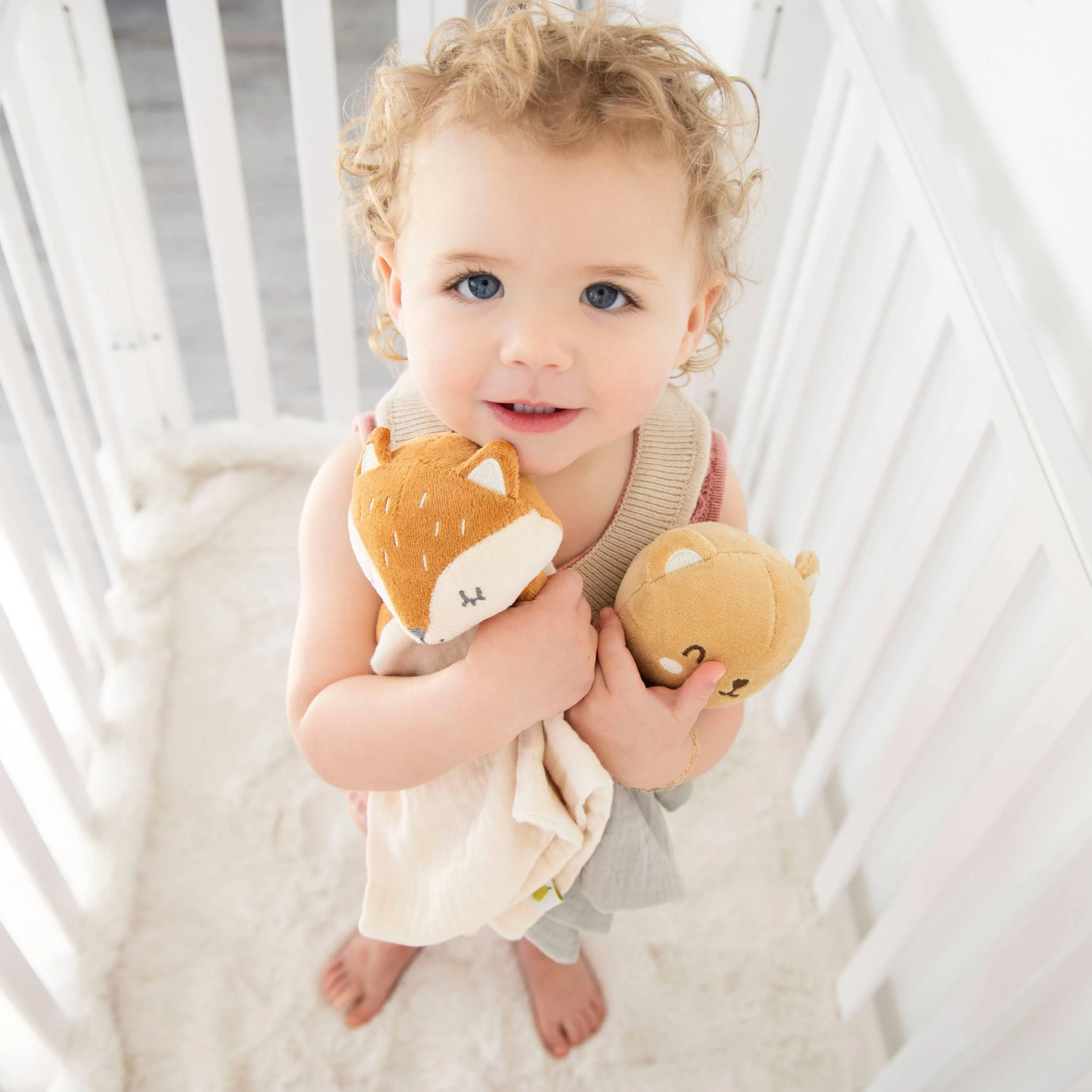 Fox Snuggle Blanket, Organic Cotton Muslin Lovie