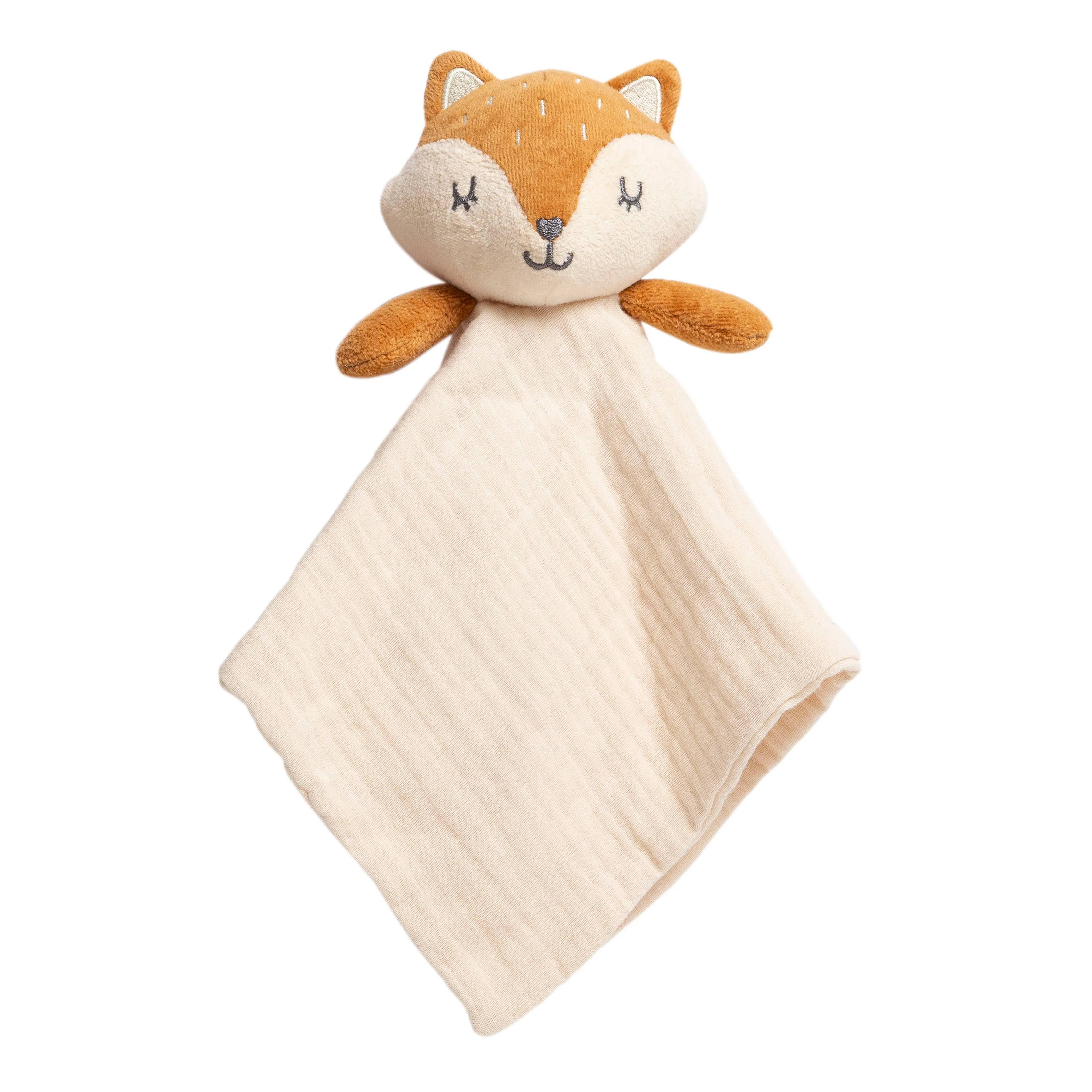 Fox Snuggle Blanket, Organic Cotton Muslin Lovie