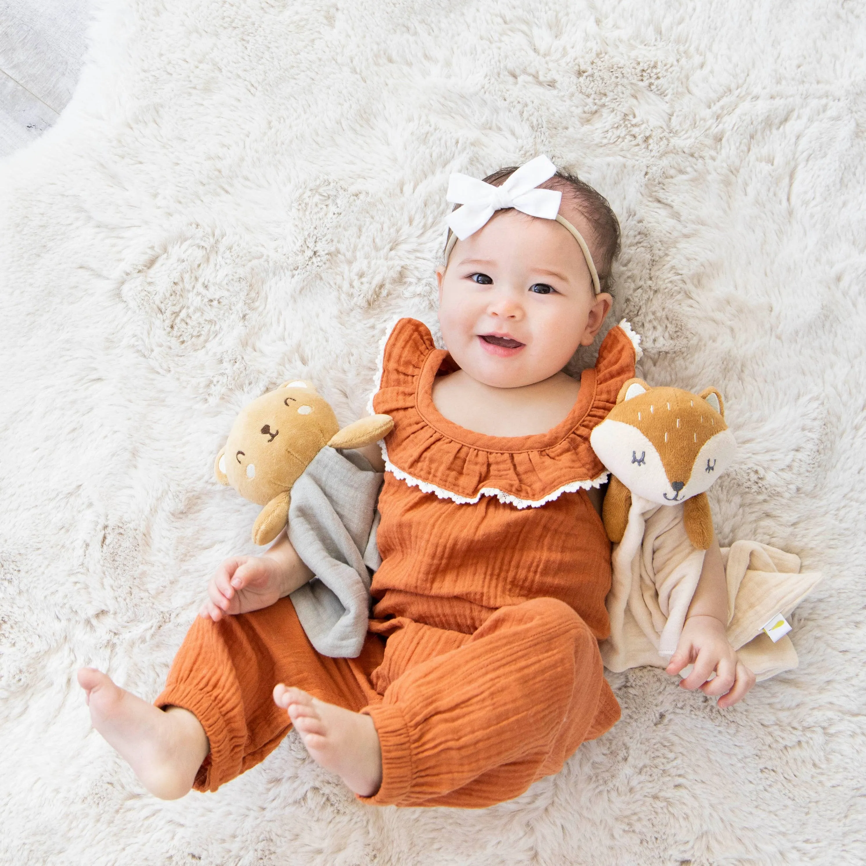Fox Snuggle Blanket, Organic Cotton Muslin Lovie