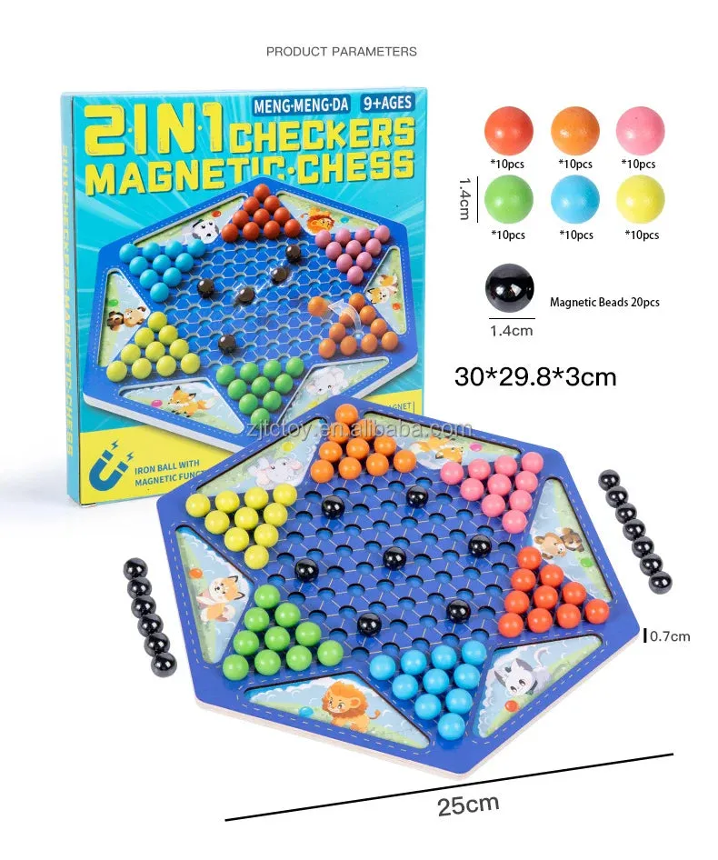 G075 - 2 in 1 checkers magnetic chess