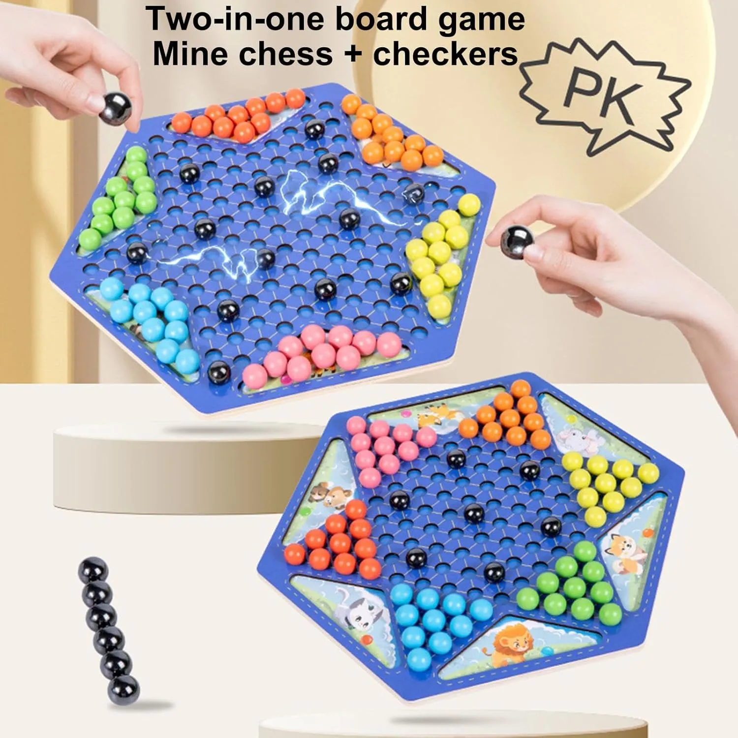 G075 - 2 in 1 checkers magnetic chess