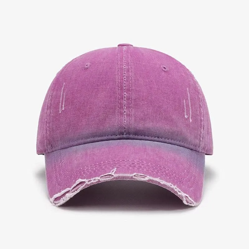 Trendy distressed cotton cap