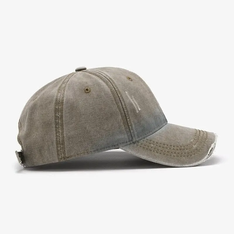Trendy distressed cotton cap