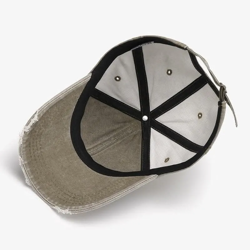 Trendy distressed cotton cap