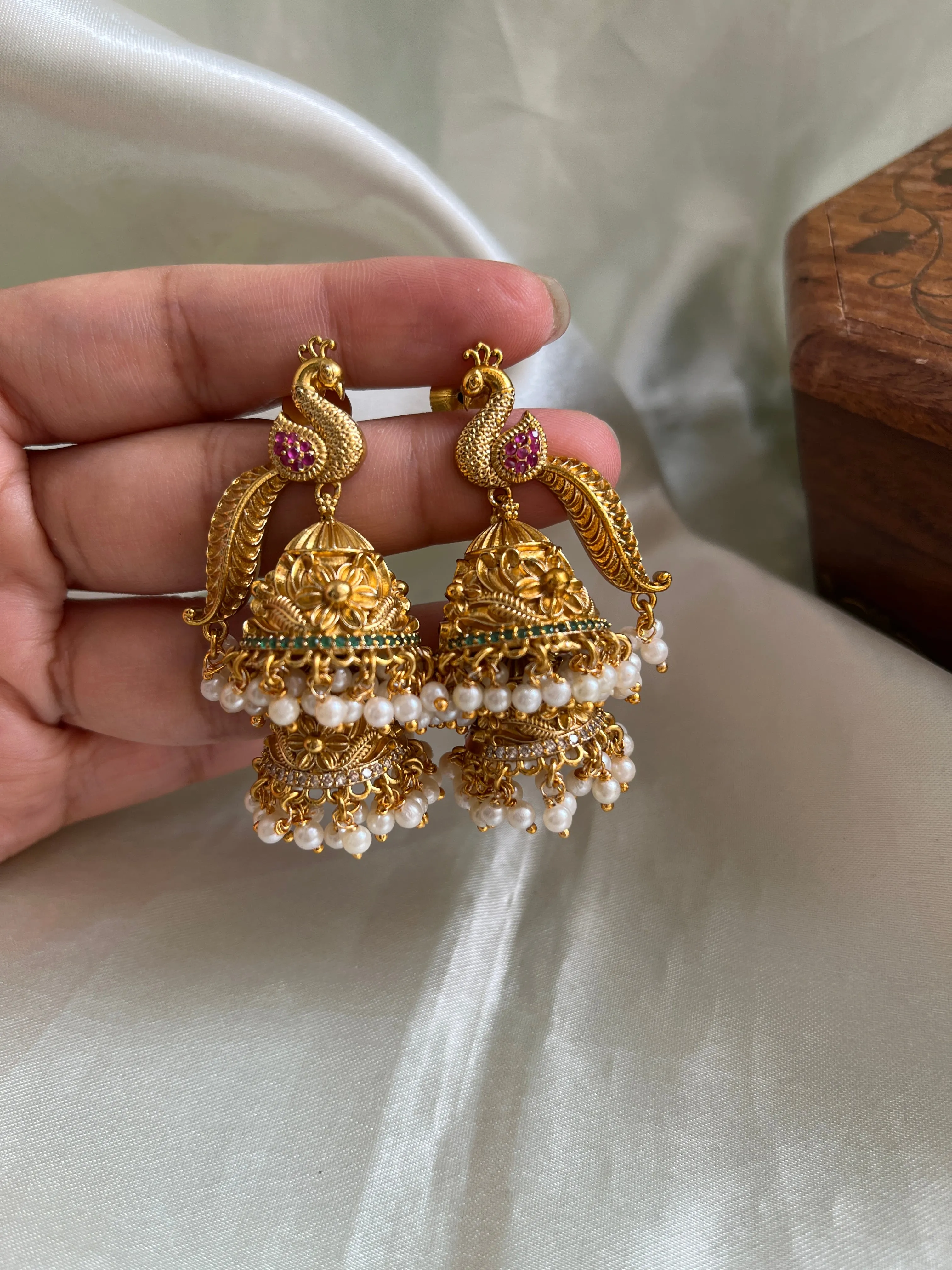 Trendy peacock jhumkas E283