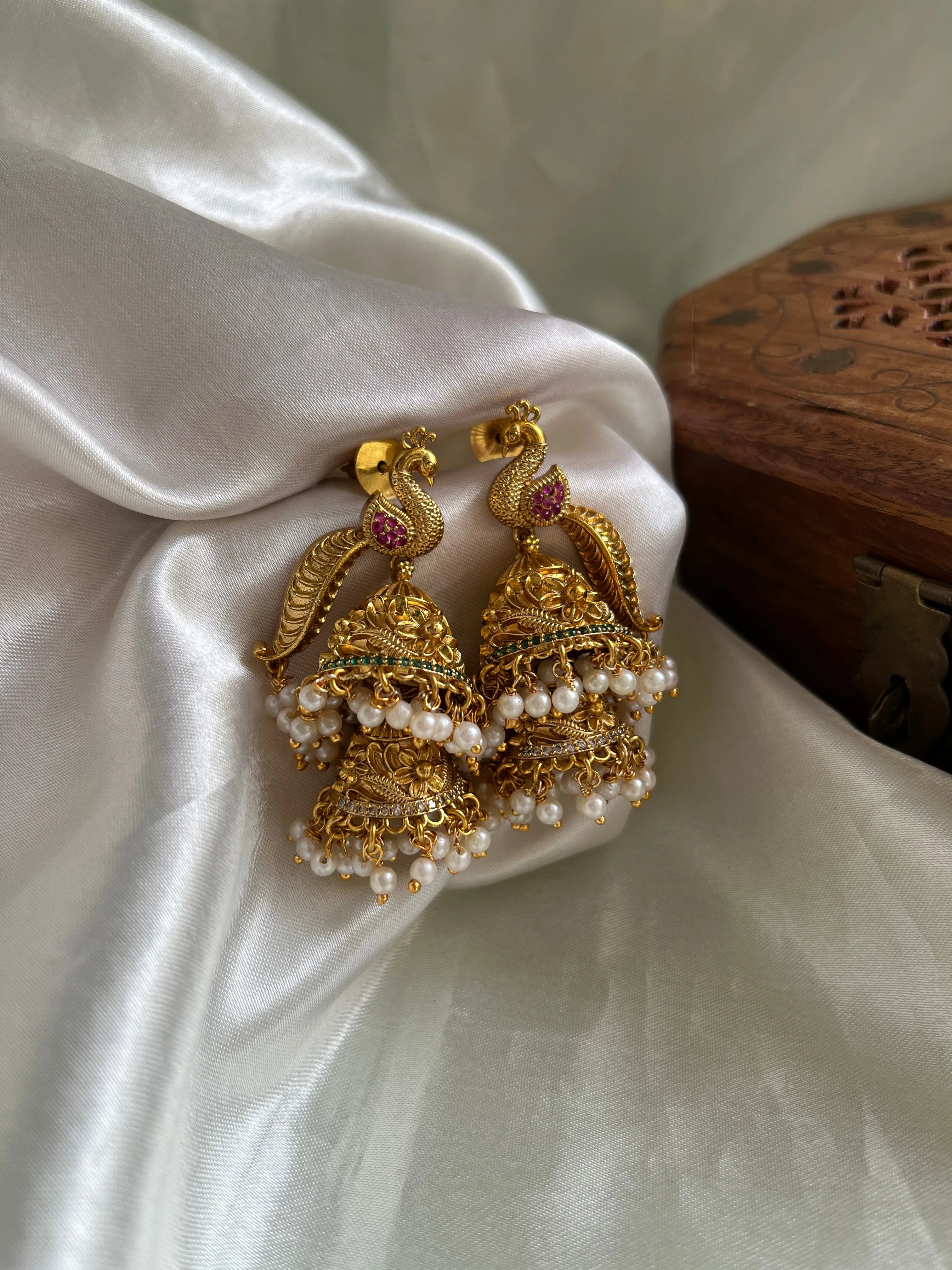 Trendy peacock jhumkas E283