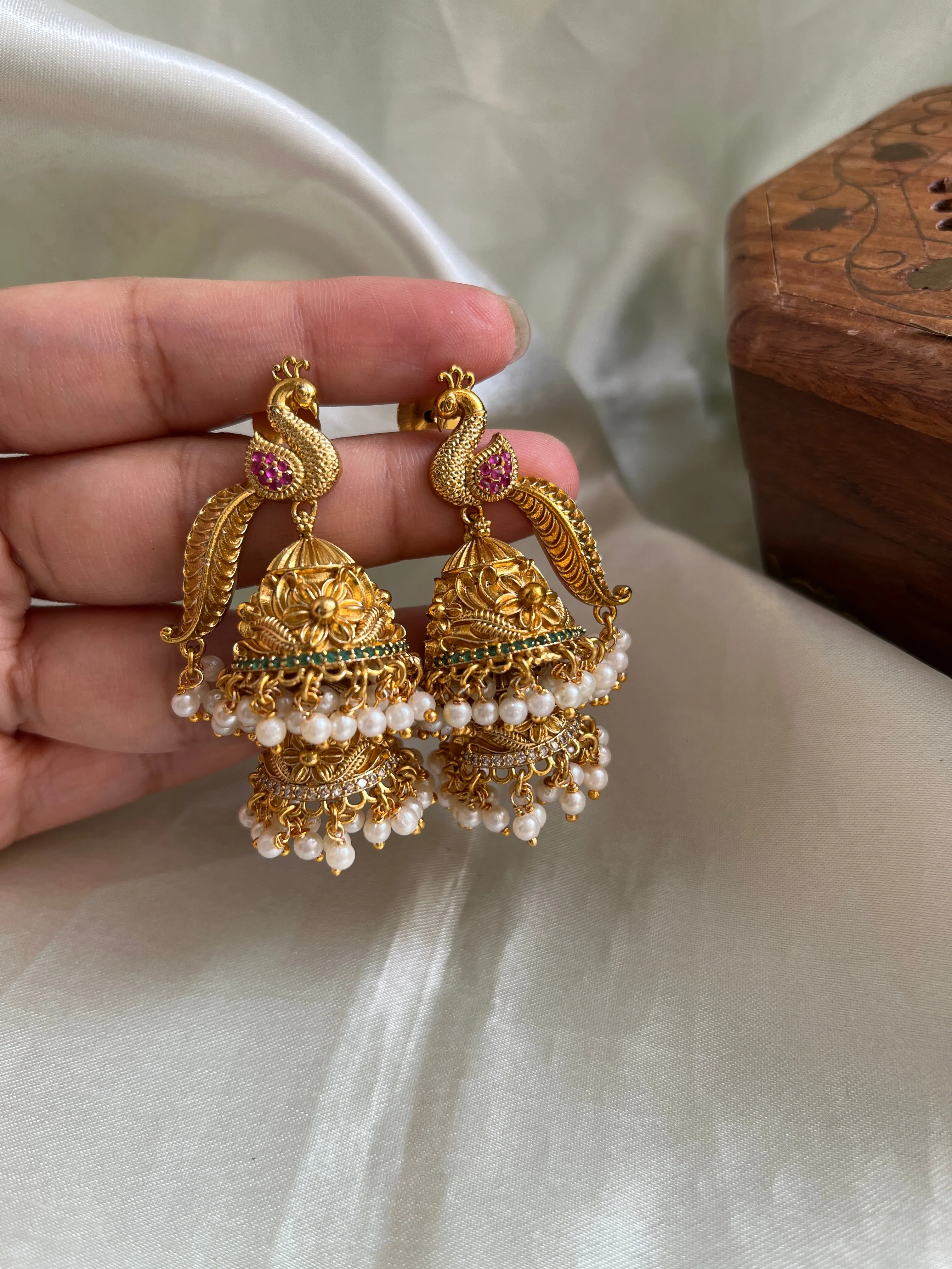 Trendy peacock jhumkas E283